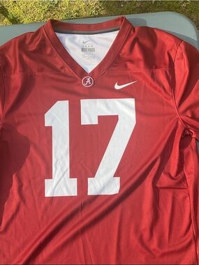 Nike Red Men's Football Jersey with White Number 17